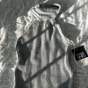 NWT LULU’s gray halter sweater mini dress size large